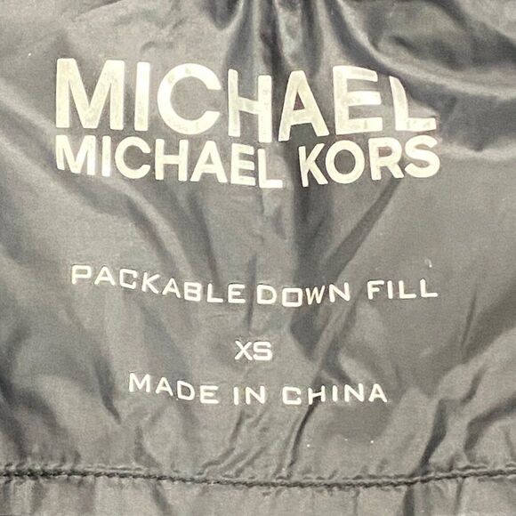 Michael Kors Womens Packable Puffer Down Coat | XS | Black | Hooded - Picture 3 of 14